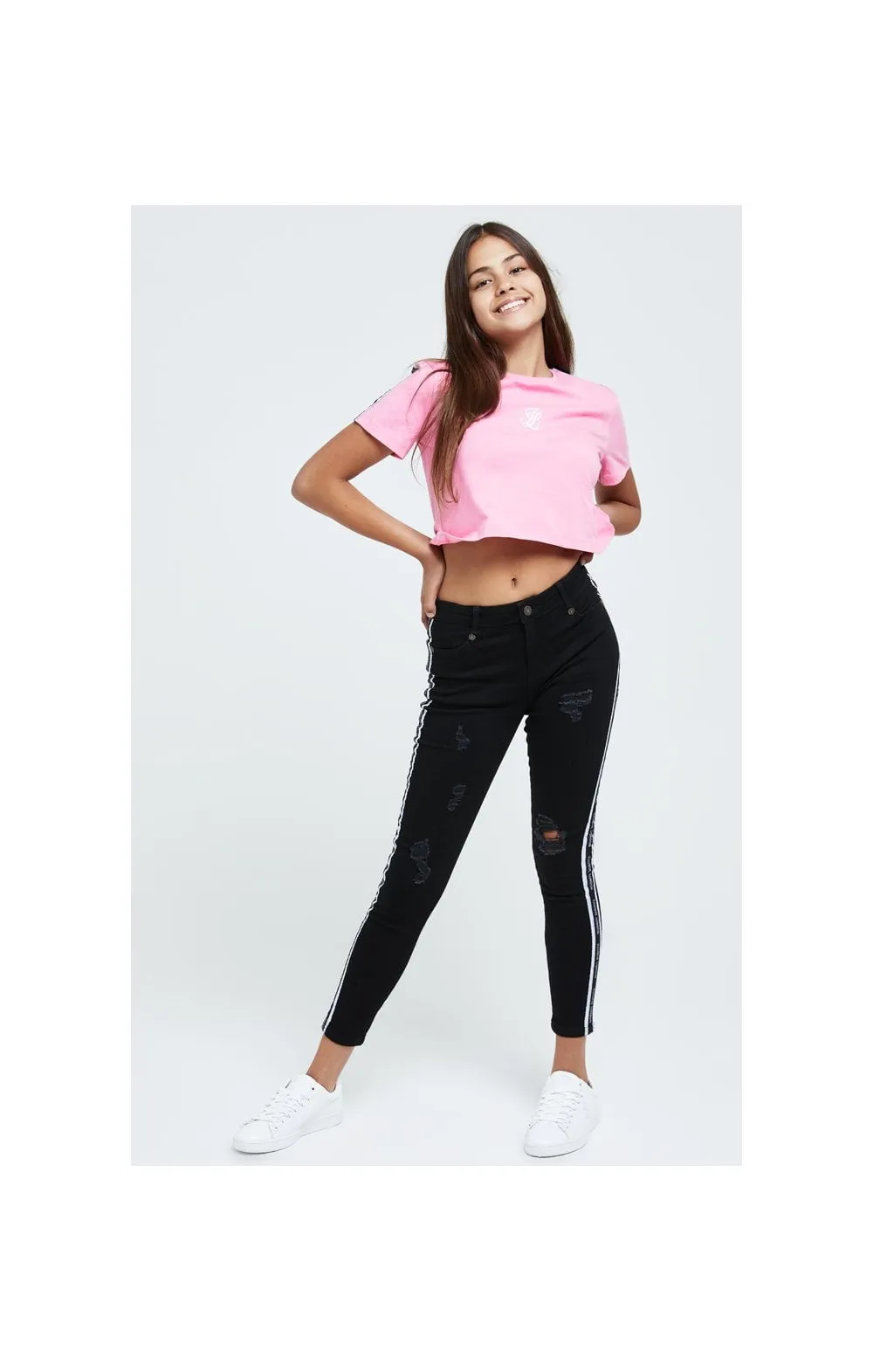 Illusive London Tape Crop Tee - Pink sold by Siksilk product image thumbnail 4