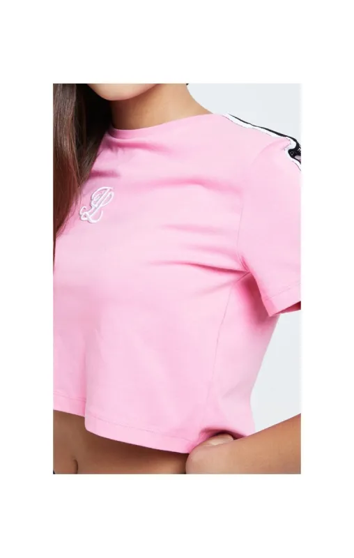 Illusive London Tape Crop Tee - Pink sold by Siksilk