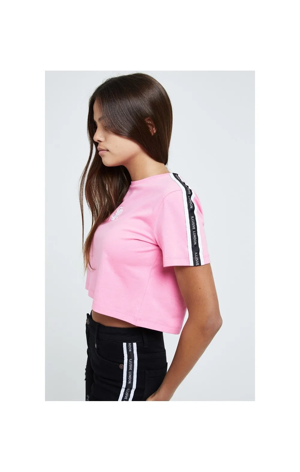 Illusive London Tape Crop Tee - Pink sold by Siksilk product image thumbnail 2