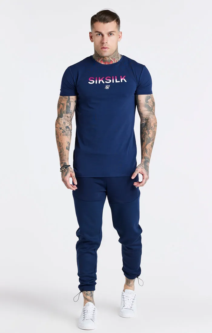Navy Print Muscle Fit T-Shirt sold by Siksilk product image thumbnail 4