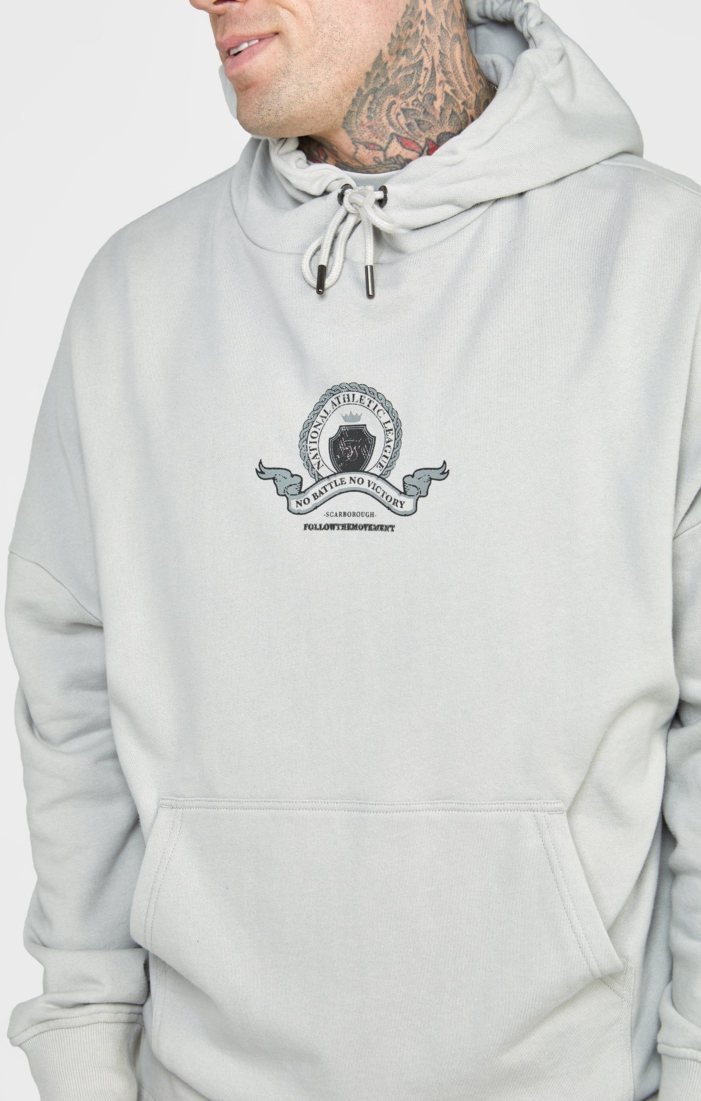 Grey Varsity Print Oversized Hoodie sold by Siksilk product image thumbnail 2