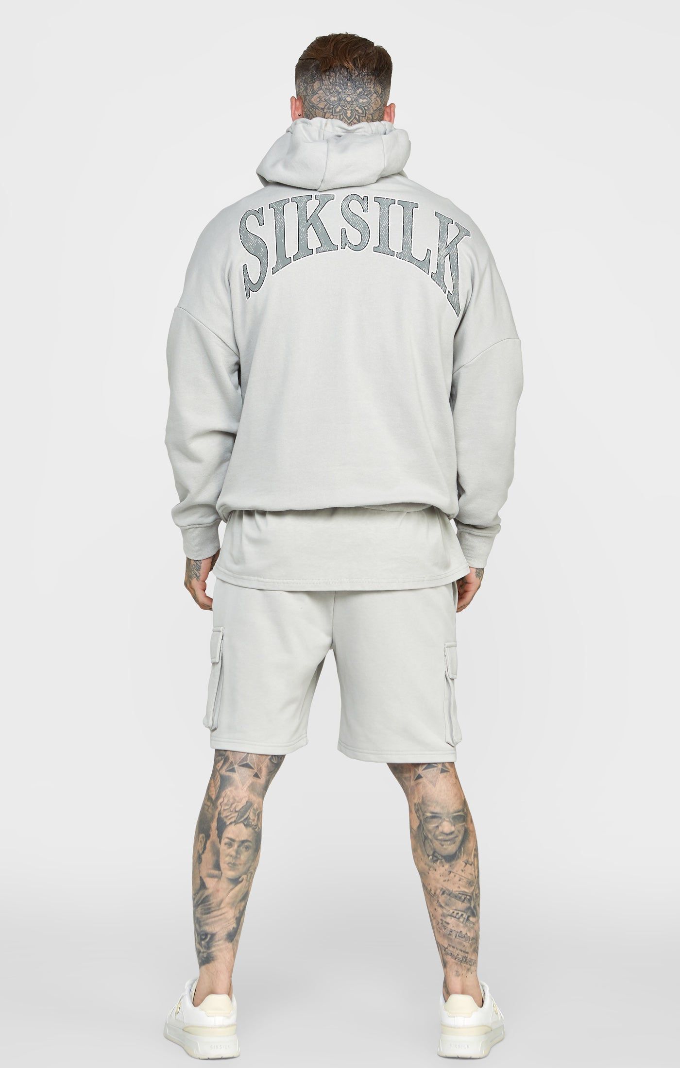 Grey Varsity Print Oversized Hoodie sold by Siksilk product image thumbnail 5