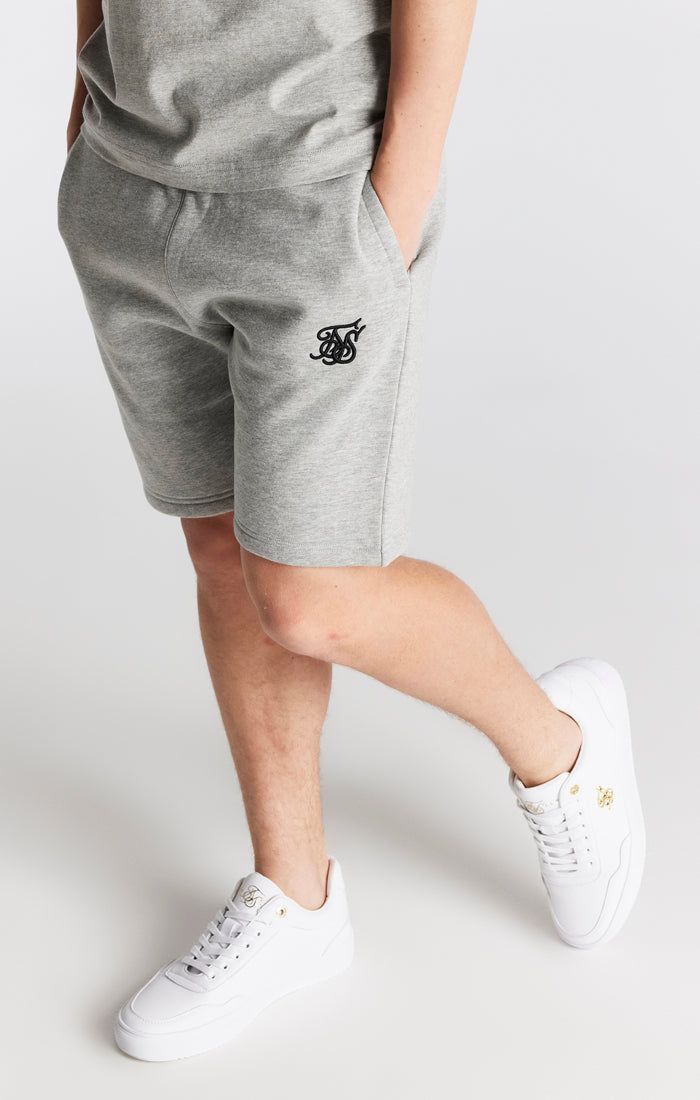 Boys Grey Marl Essentials Fleece Short sold by Siksilk