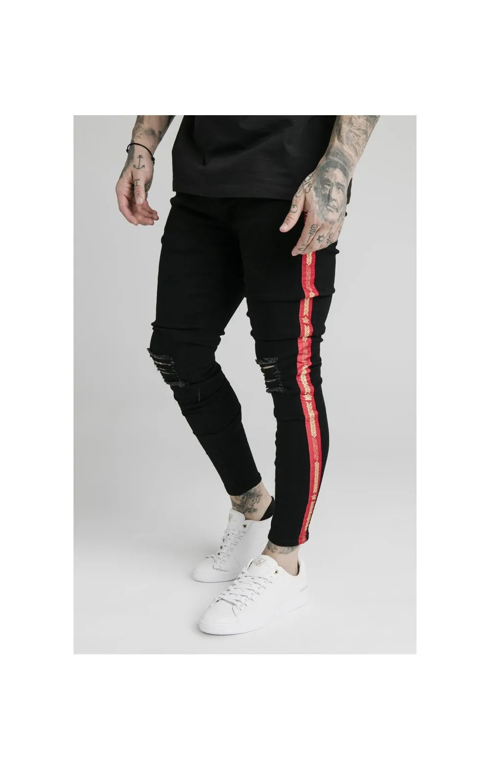 SikSilk Burst Knee Jeans - Black sold by Siksilk product image thumbnail 2