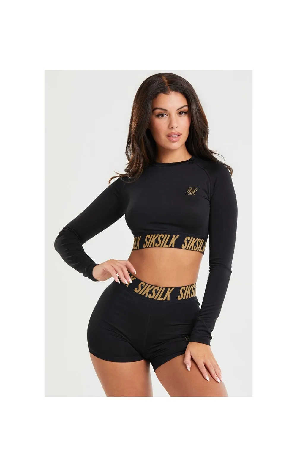 SikSilk Gym Crop Tee - Black sold by Siksilk