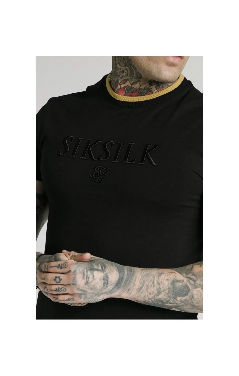 SikSilk Straight Hem Gym Tee – Black & Gold sold by Siksilk product image thumbnail 4