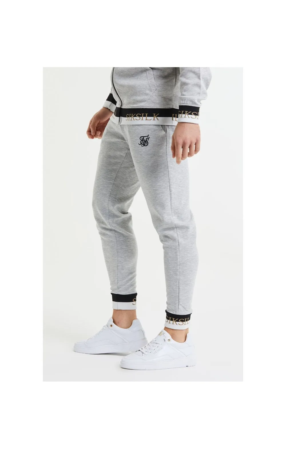 SikSilk Deluxe Fitted Jogger - Grey Marl sold by Siksilk product image thumbnail 3