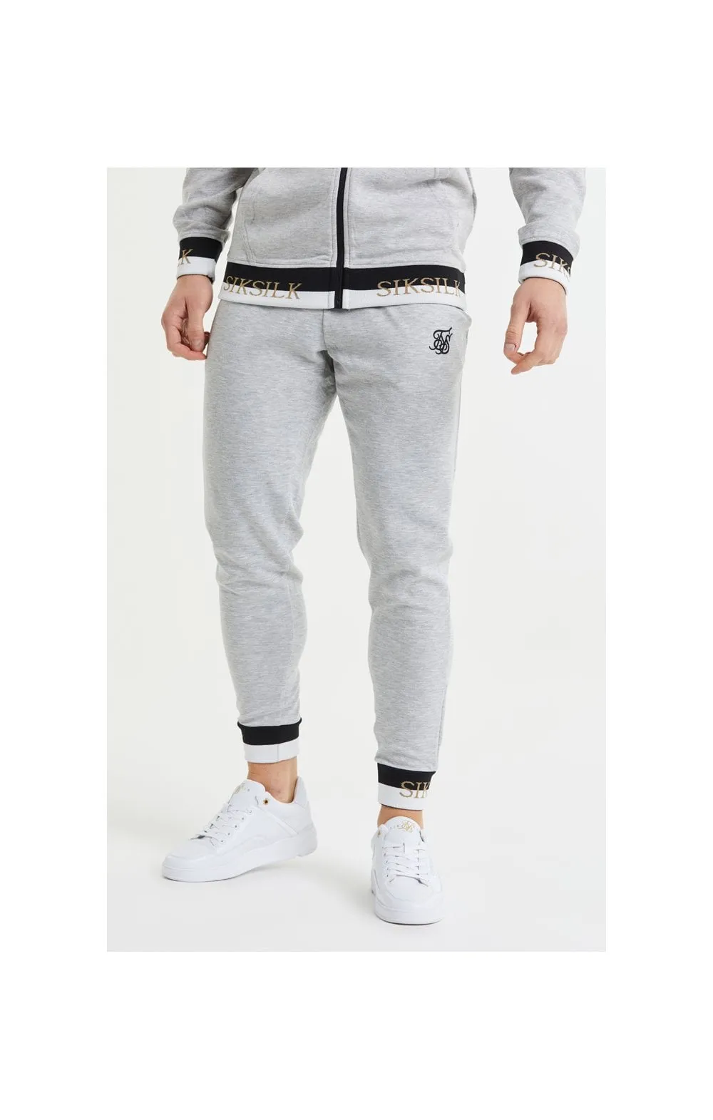 SikSilk Deluxe Fitted Jogger - Grey Marl sold by Siksilk