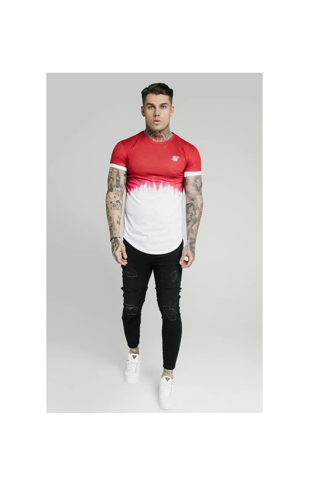 SikSilk S/S Dip Dye Tee – Red & White sold by Siksilk product image thumbnail 4