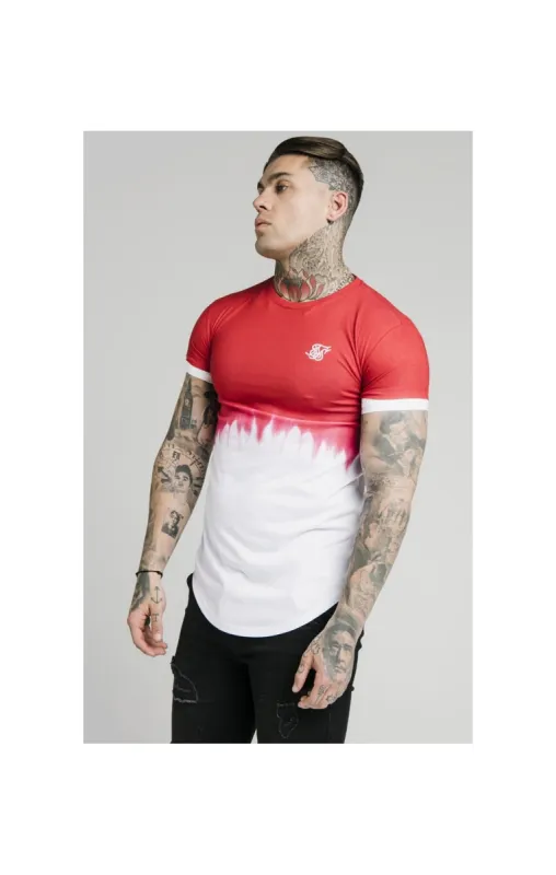 SikSilk S/S Dip Dye Tee  – Red & White sold by Siksilk