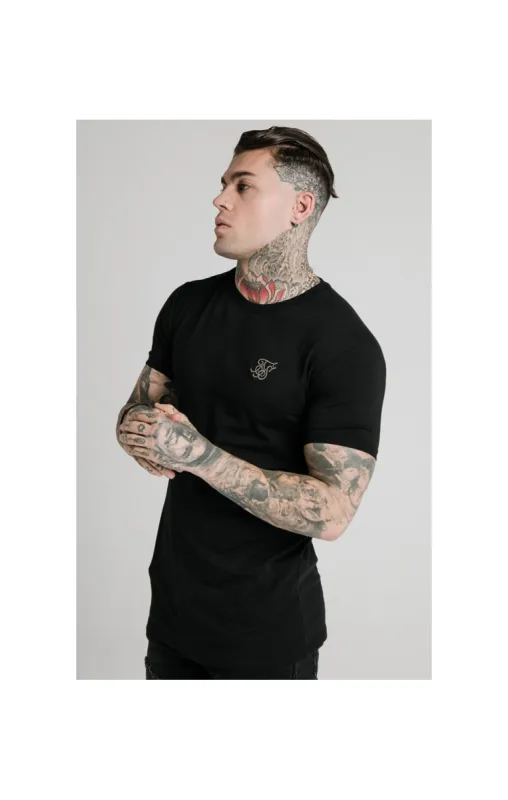 SikSilk Straight Hem Gym Tee - Black sold by Siksilk