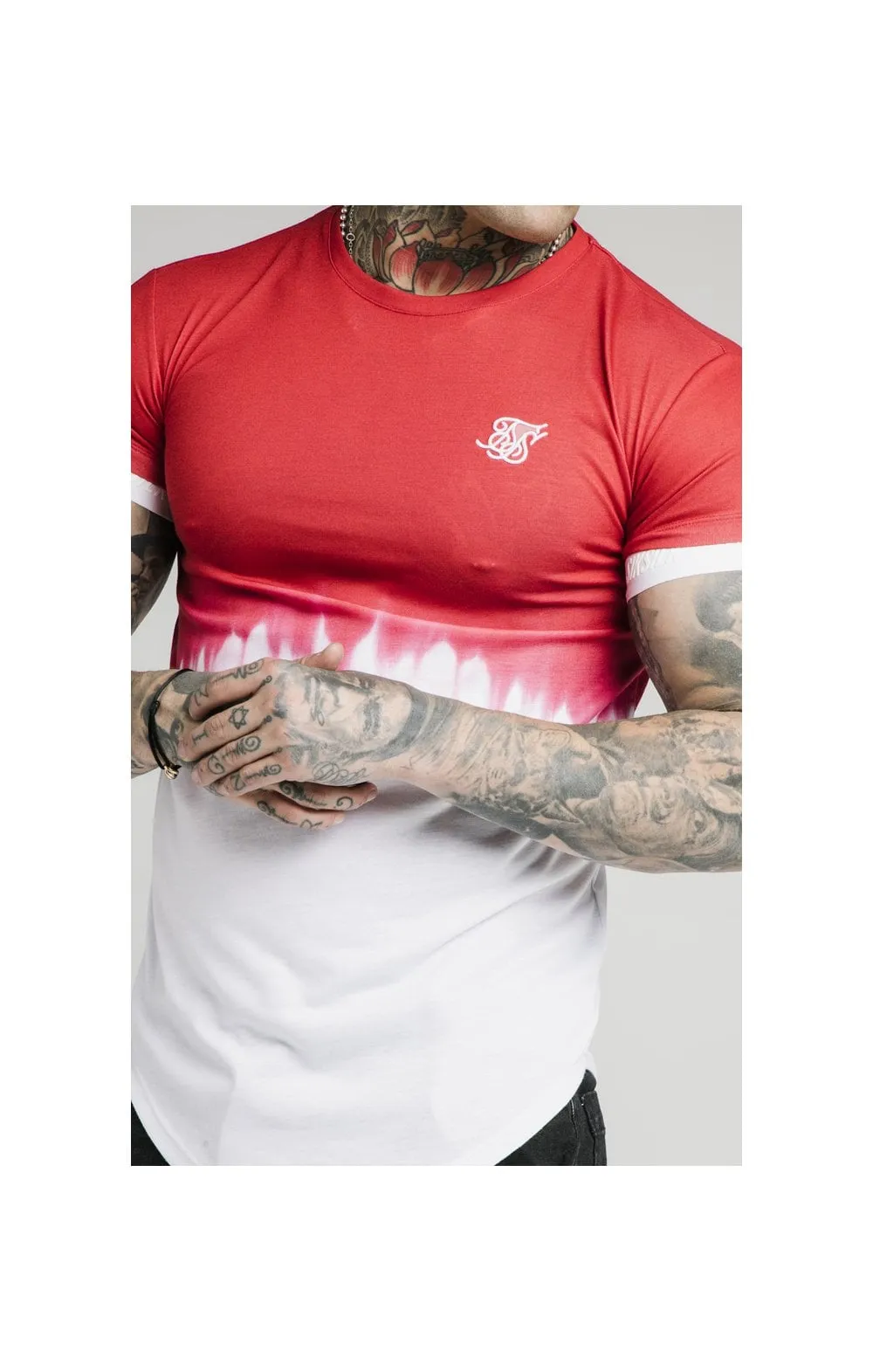 SikSilk S/S Dip Dye Tee – Red & White sold by Siksilk product image thumbnail 2