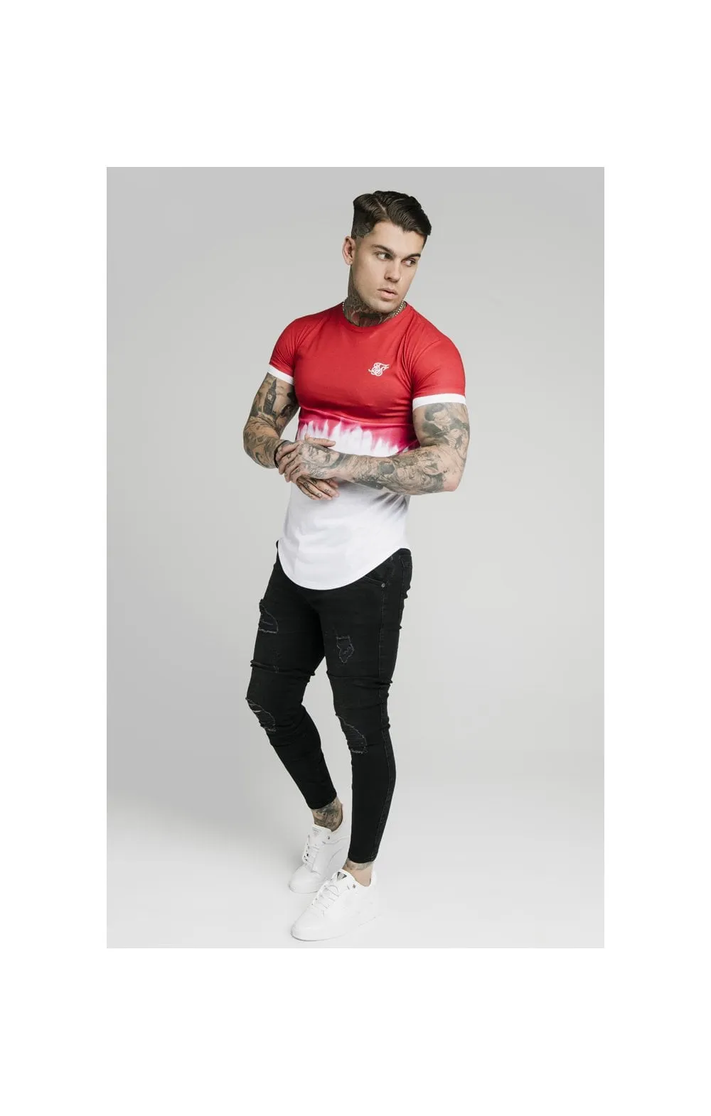 SikSilk S/S Dip Dye Tee – Red & White sold by Siksilk product image thumbnail 3