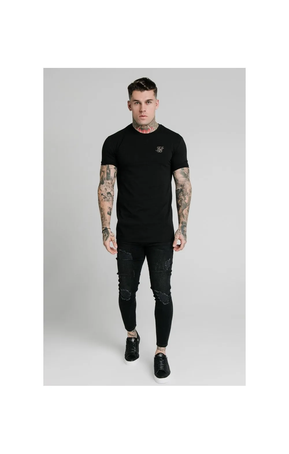 SikSilk Straight Hem Gym Tee - Black sold by Siksilk product image thumbnail 3