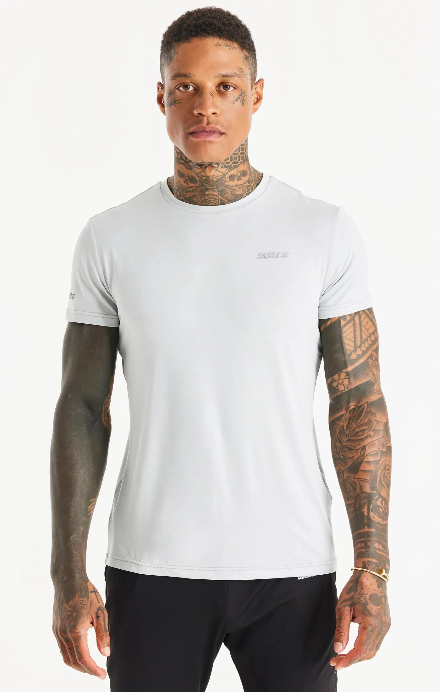 Grey Marl Sports Poly T-Shirt sold by Siksilk