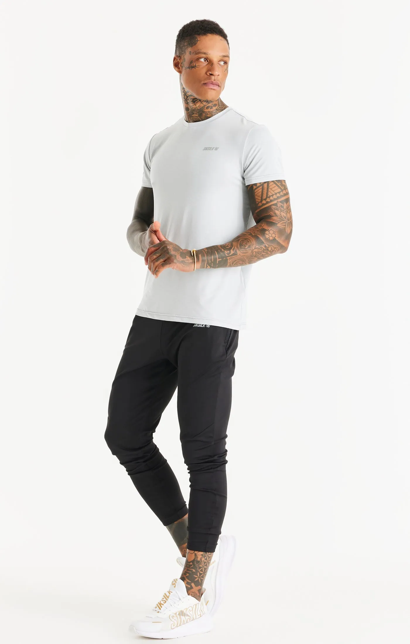Grey Marl Sports Poly T-Shirt sold by Siksilk product image thumbnail 2