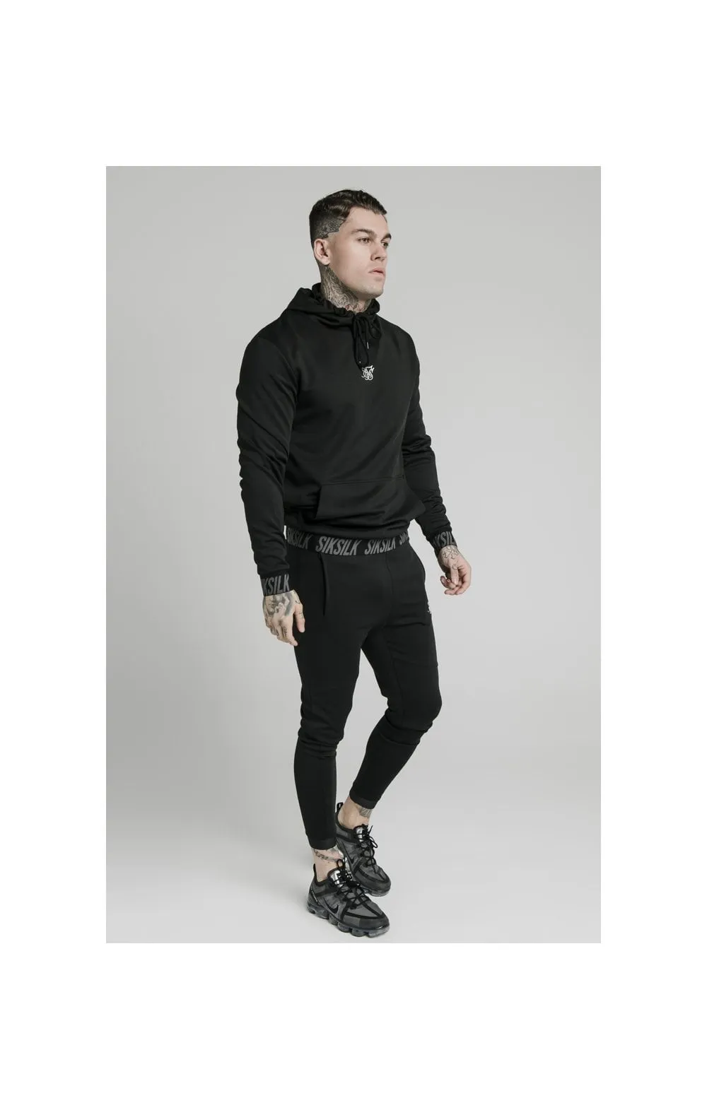 SikSilk Active Muscle Fit Overhead Hoodie - Black sold by Siksilk product image thumbnail 5