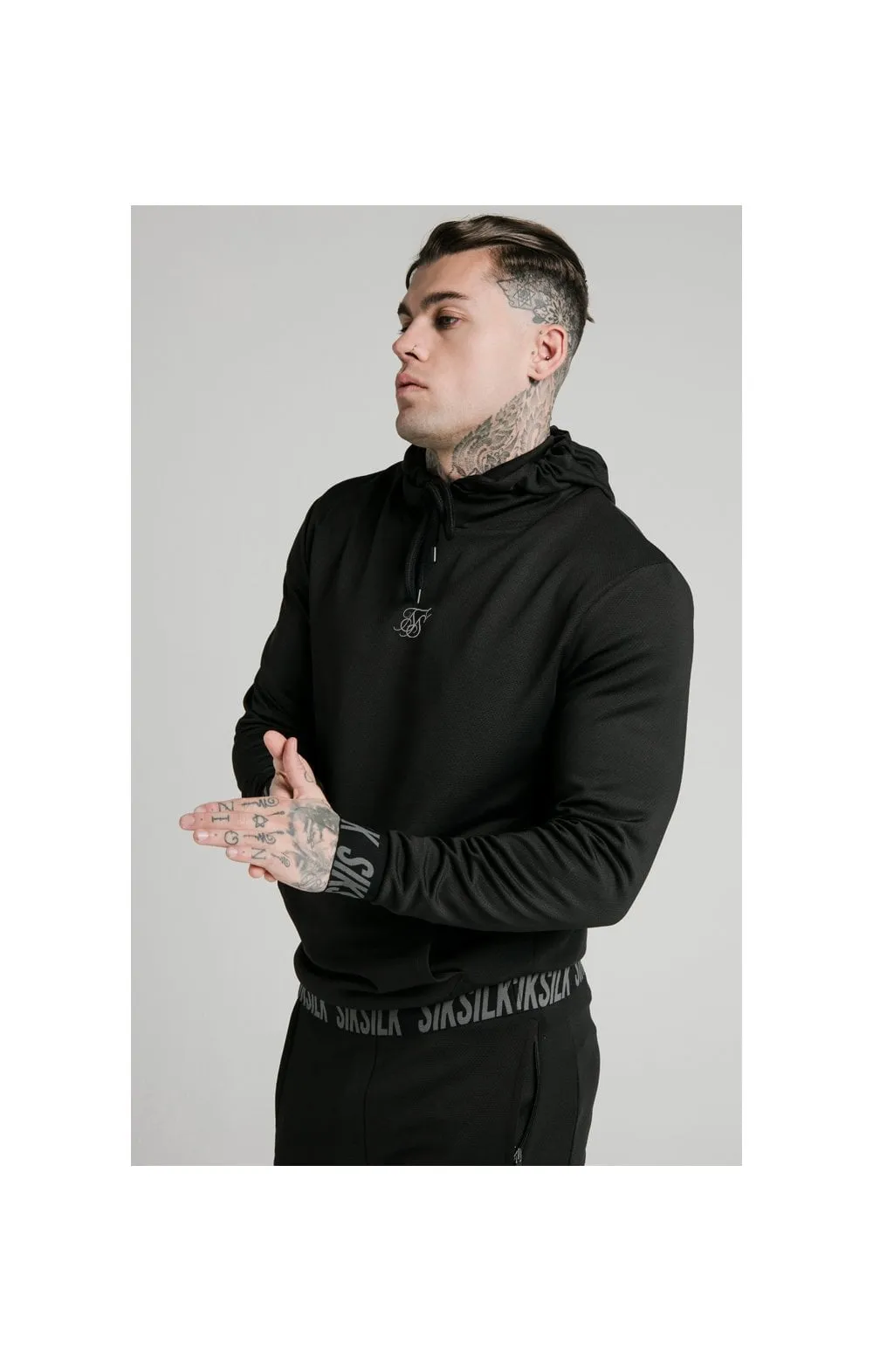 SikSilk Active Muscle Fit Overhead Hoodie - Black sold by Siksilk