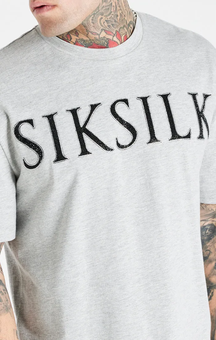 SikSilk Rhinestone Straight Hem Tee - Grey Marl sold by Siksilk product image thumbnail 2