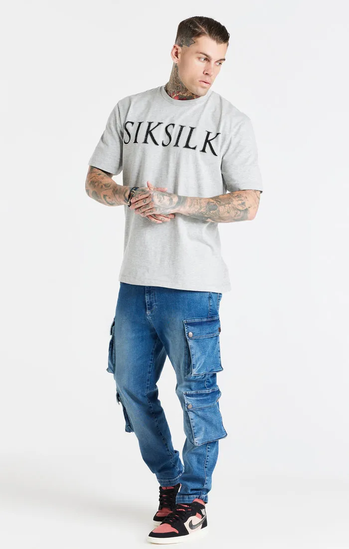SikSilk Rhinestone Straight Hem Tee - Grey Marl sold by Siksilk product image thumbnail 3