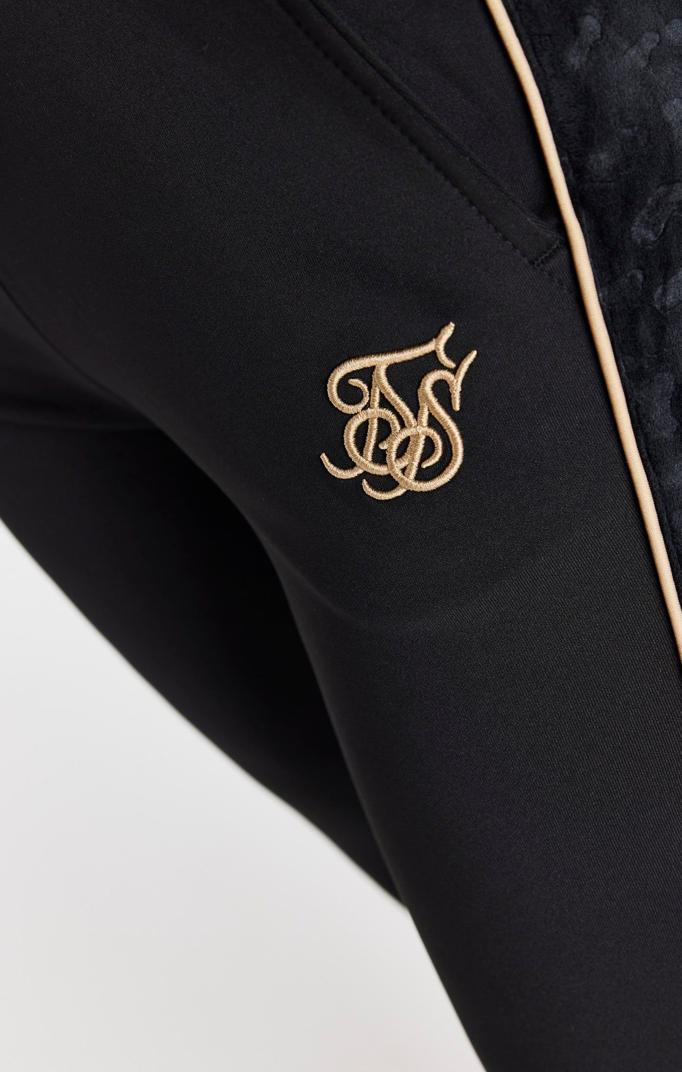 SikSilk Velour Panelled Track Pants - Black sold by Siksilk product image thumbnail 3
