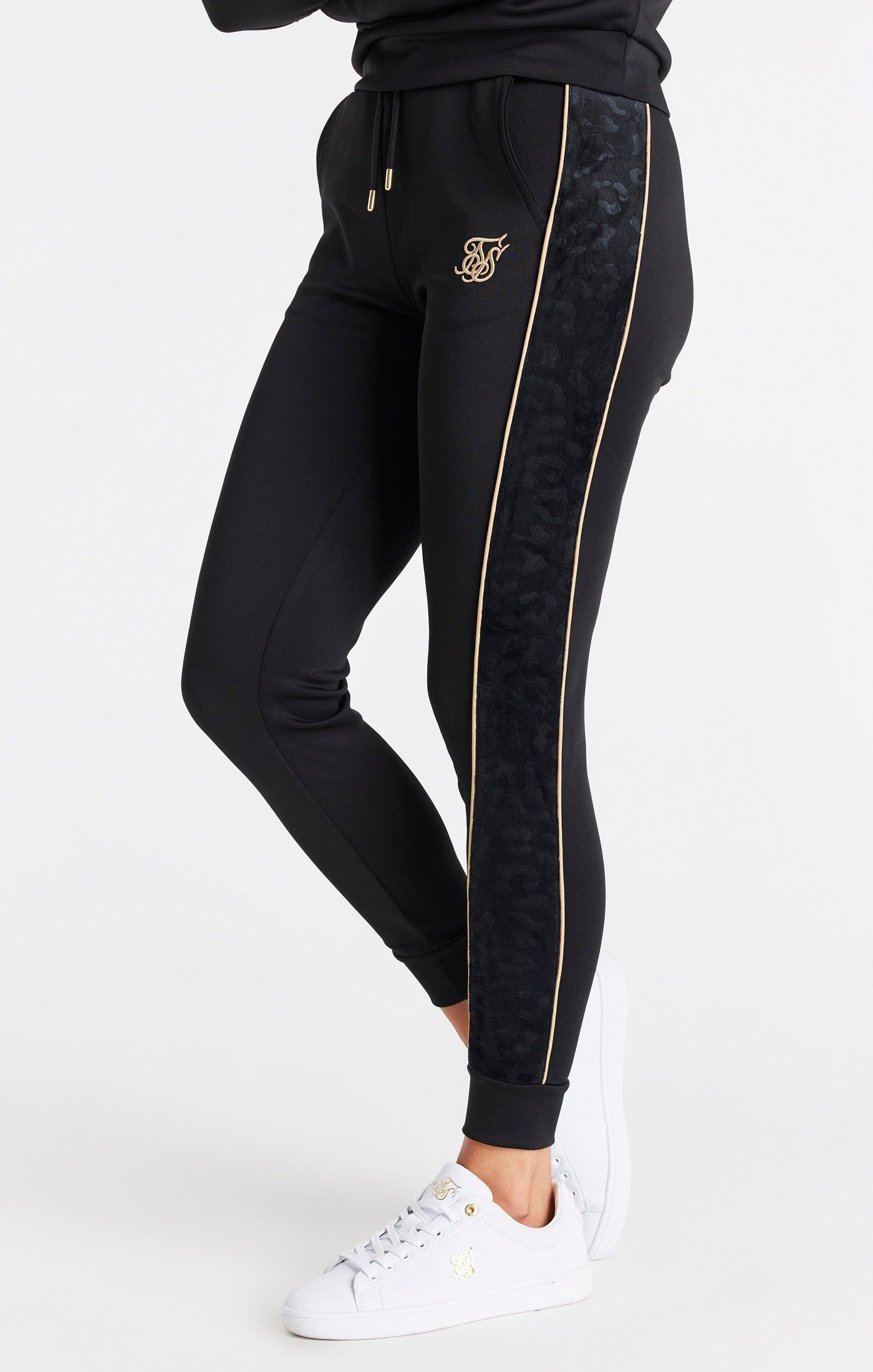 SikSilk Velour Panelled Track Pants - Black sold by Siksilk