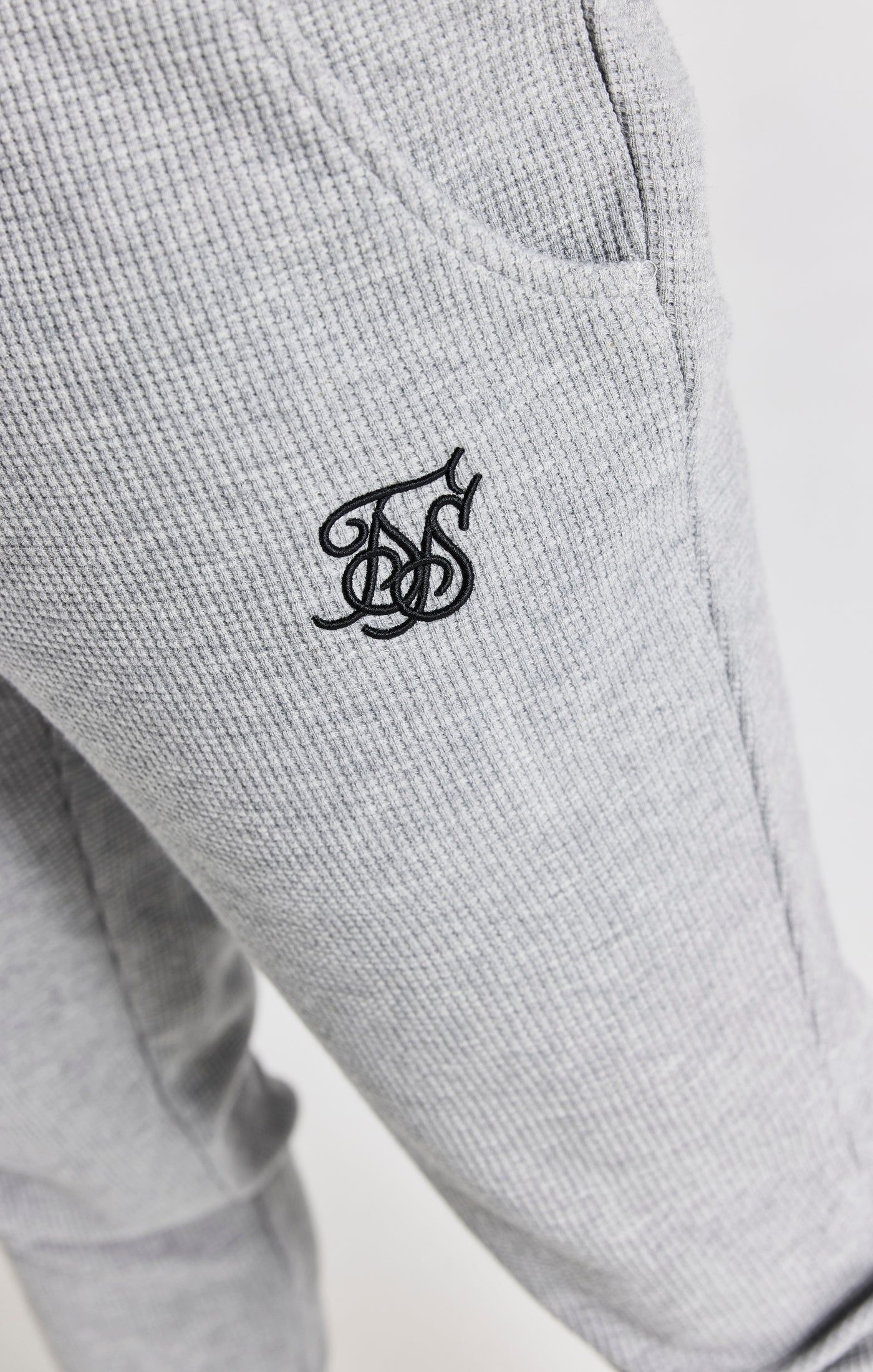 Grey Marl Waffle Muscle Fit Jogger sold by Siksilk product image thumbnail 5