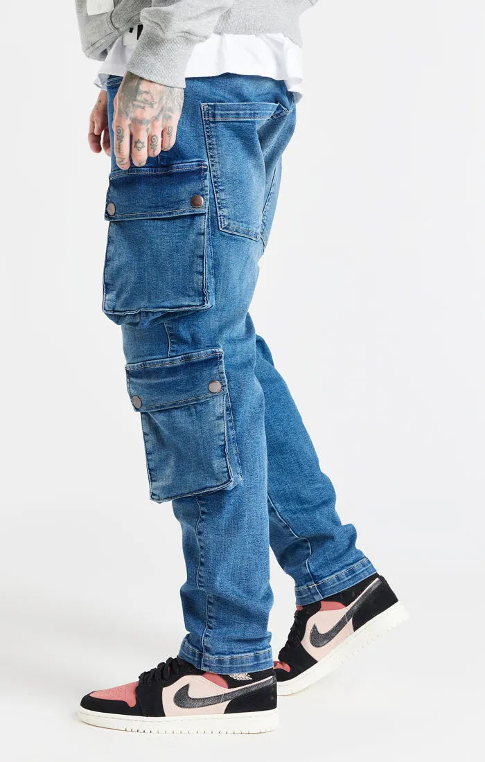 Blue Loose Fit Cargo Pant sold by Siksilk product image thumbnail 2