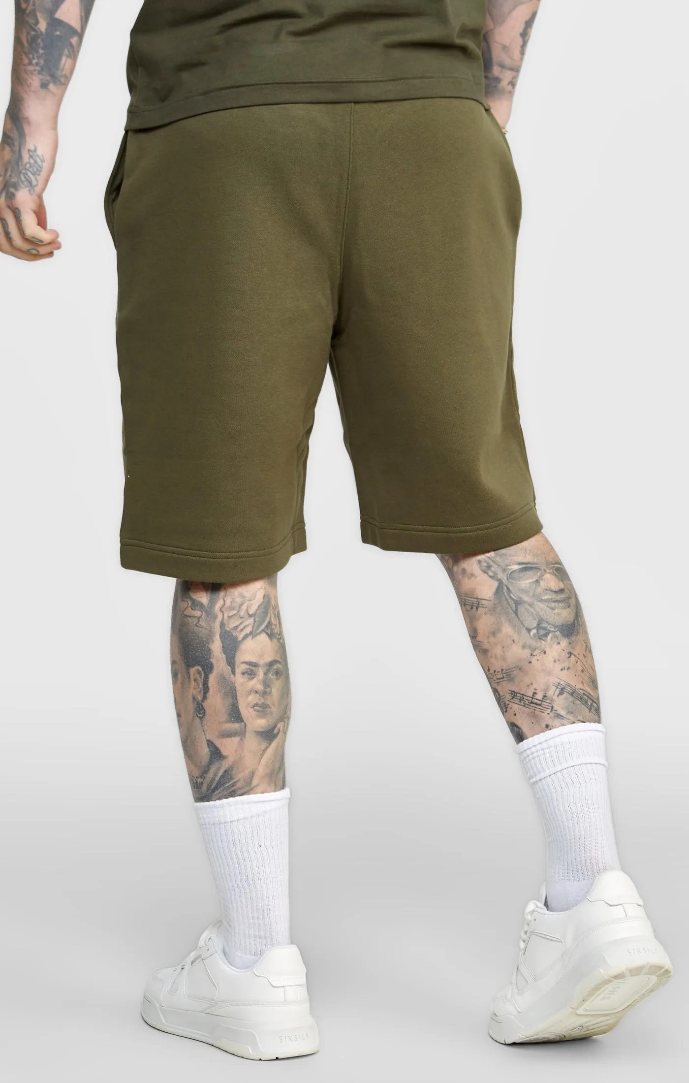 Khaki Essential Fleece Short sold by Siksilk product image thumbnail 2