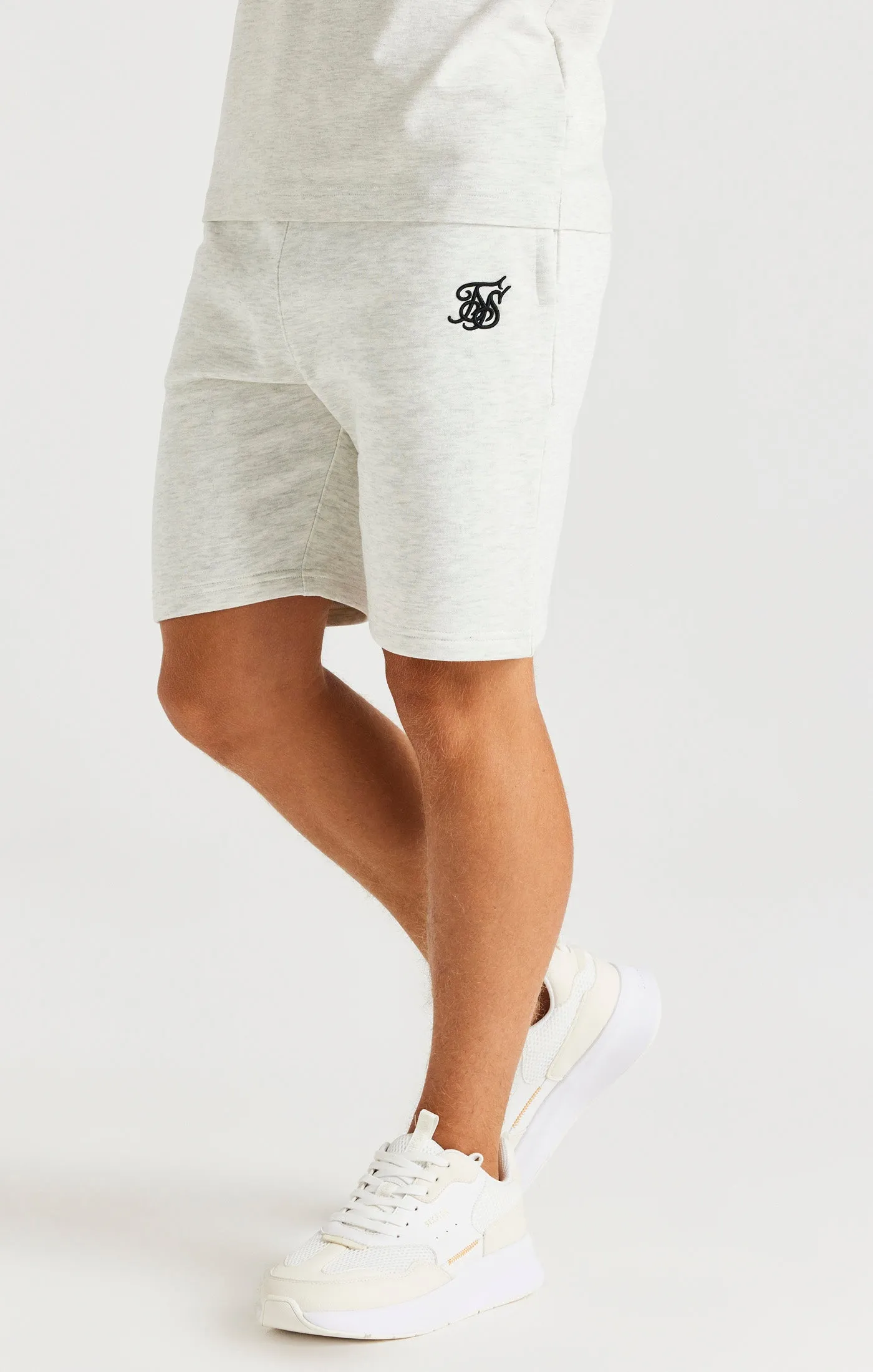 SikSilk Fleece Shorts - Snow Marl sold by Siksilk