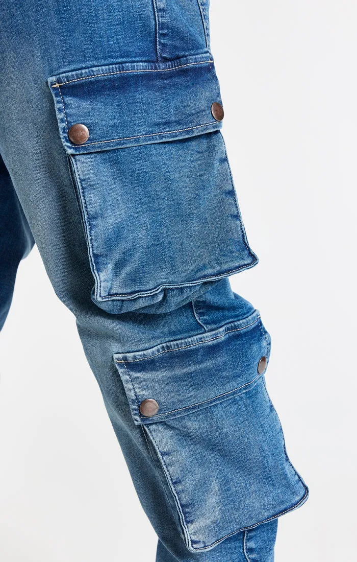 Blue Loose Fit Cargo Pant sold by Siksilk product image thumbnail 4