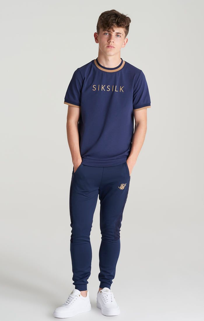 Boys Navy Contrast Collar T-Shirt sold by Siksilk product image thumbnail 5