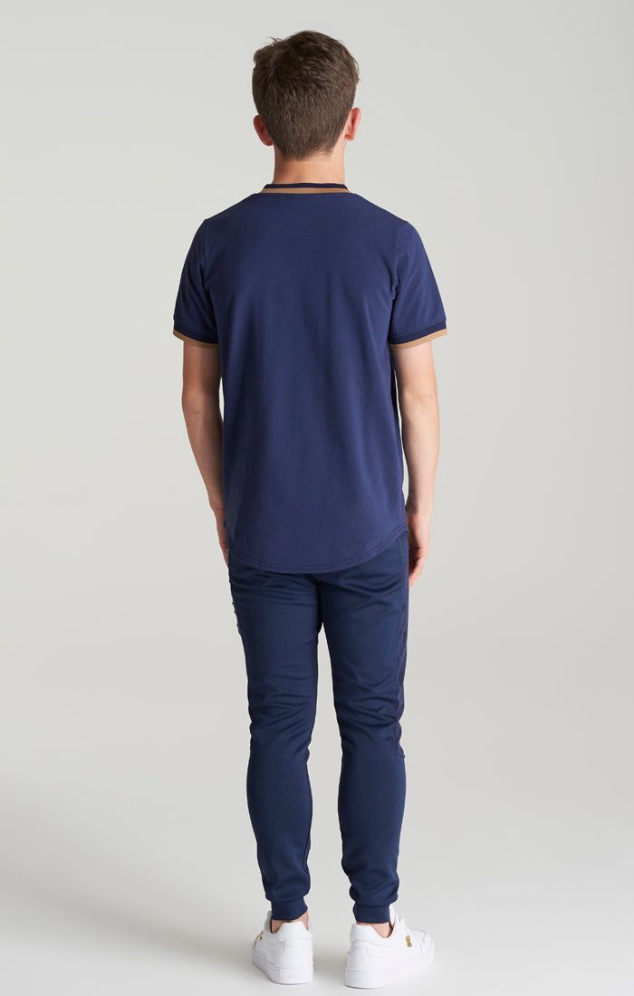 Boys Navy Contrast Collar T-Shirt sold by Siksilk product image thumbnail 6