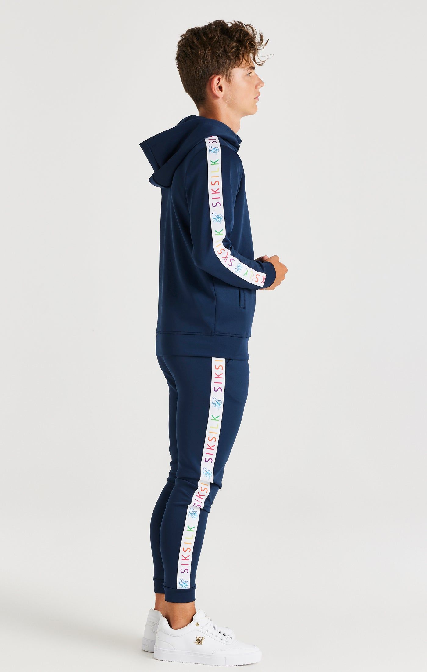 SikSilk Rainbow Zip Through Hoodie - Navy sold by Siksilk product image thumbnail 6