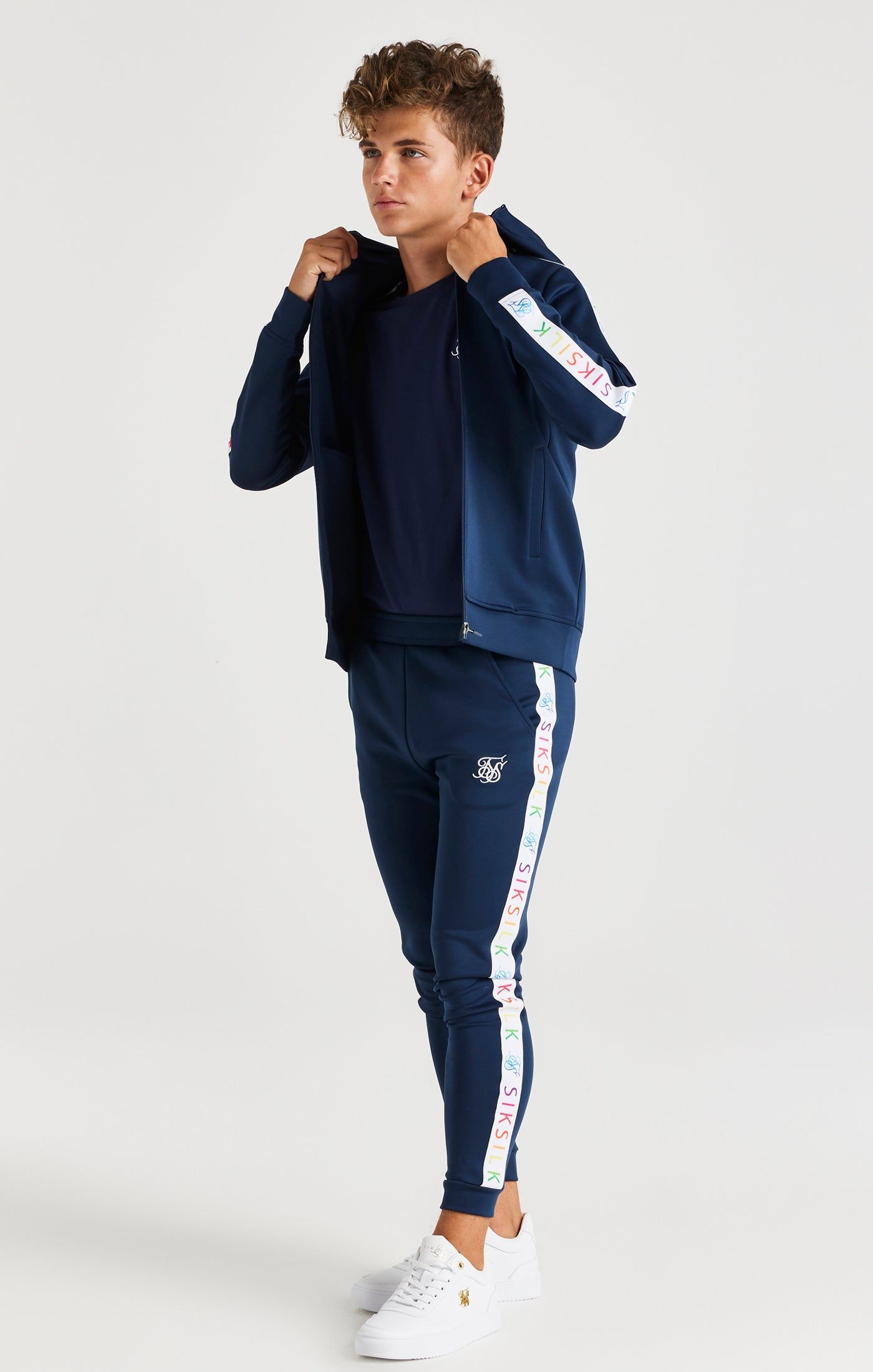 SikSilk Rainbow Zip Through Hoodie - Navy sold by Siksilk product image thumbnail 3