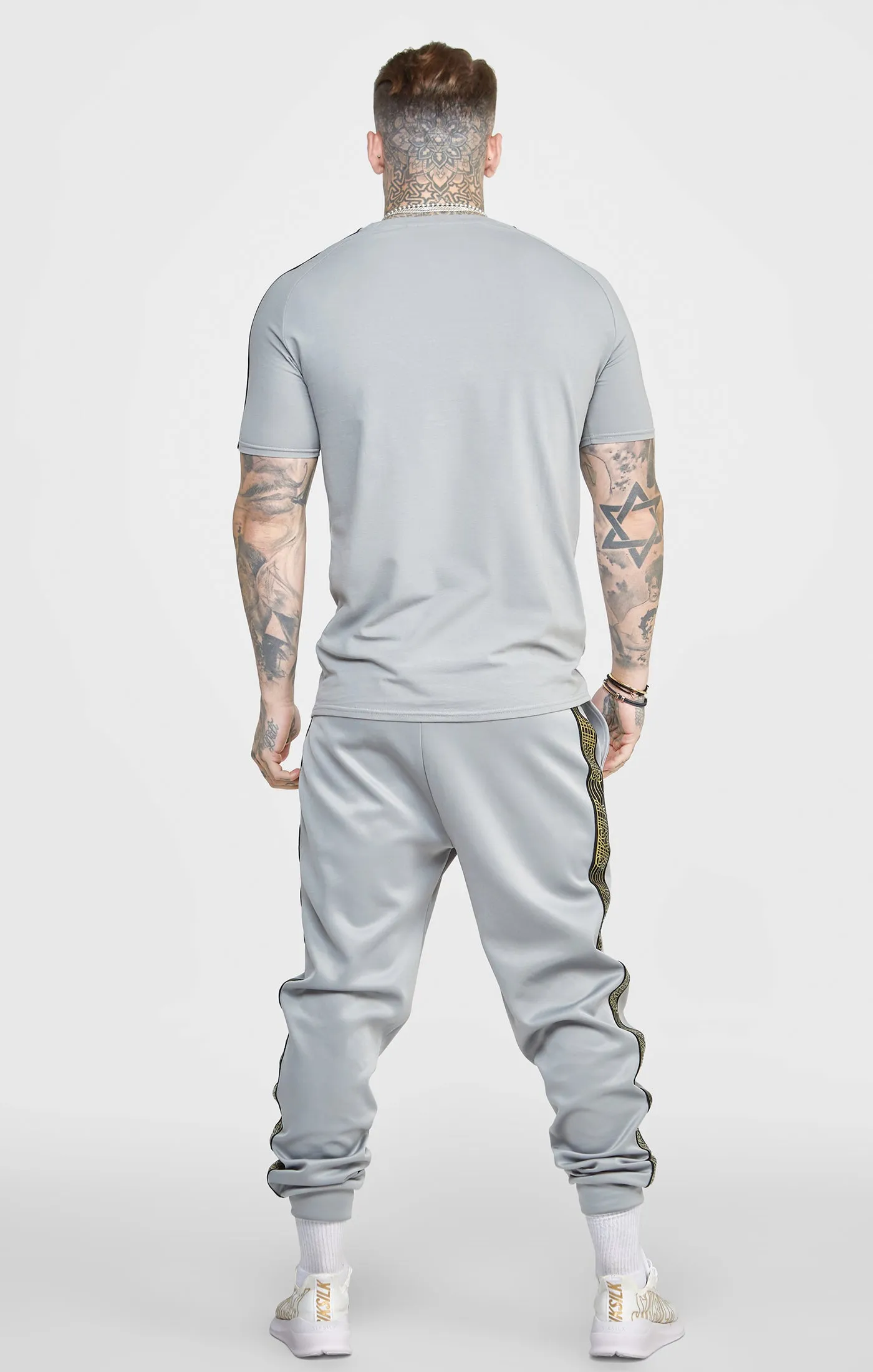 Grey Taped Logo T-Shirt sold by Siksilk product image thumbnail 5