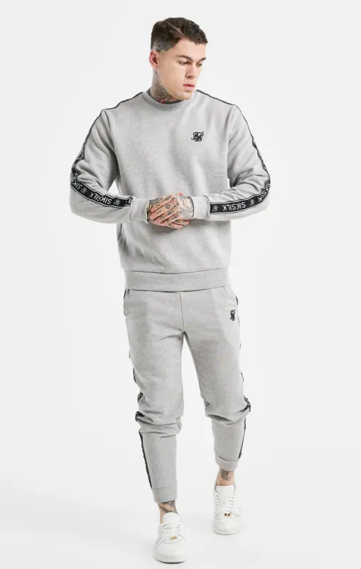 Grey Taped Sweatshirt And Jogger Tracksuit Set sold by Siksilk