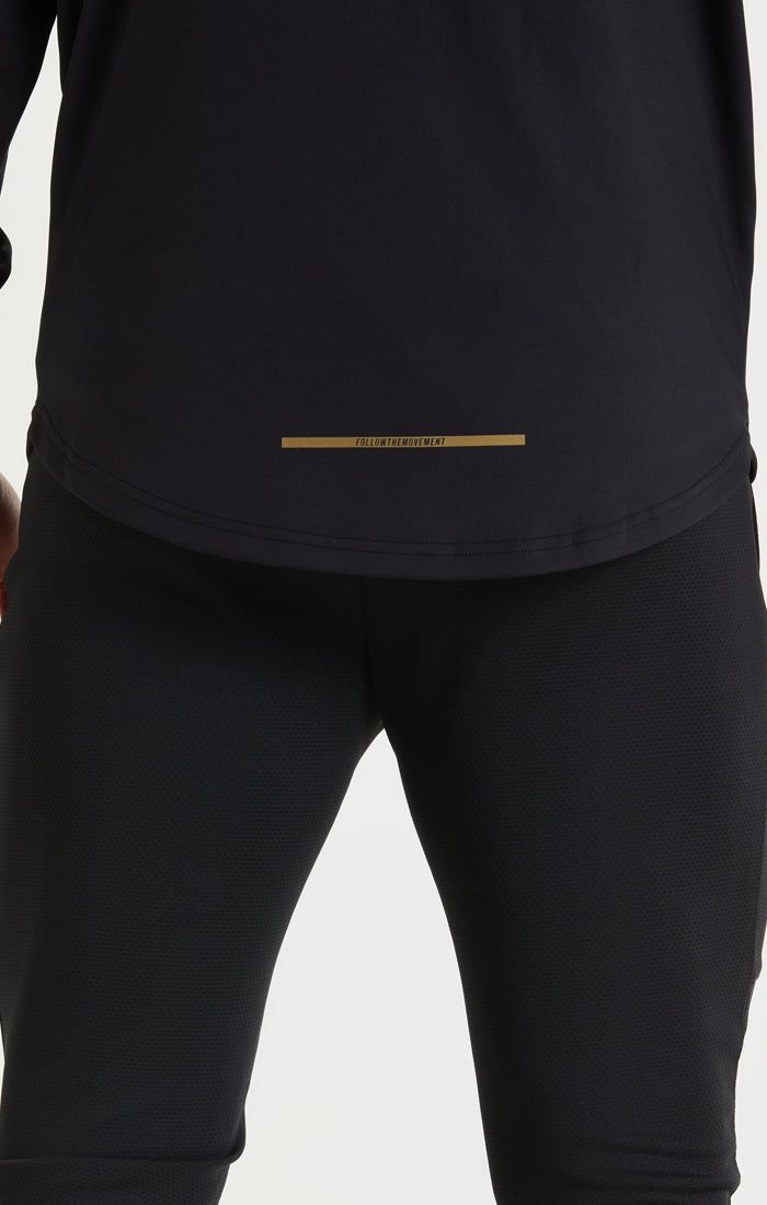 SikSilk Quarter Zip Performance Hoodie - Black & Gold sold by Siksilk product image thumbnail 2