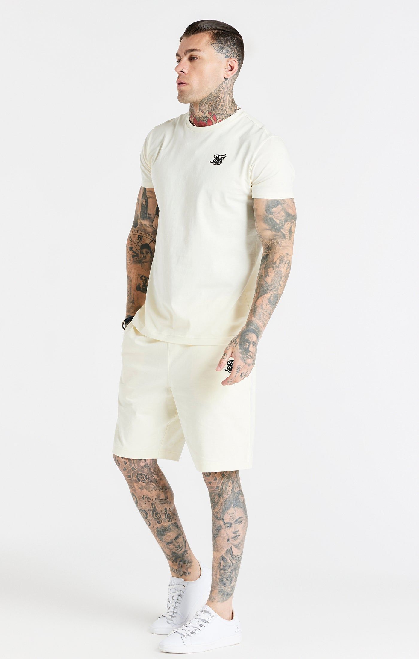 Ecru Muscle Fit T-Shirt sold by Siksilk product image thumbnail 3