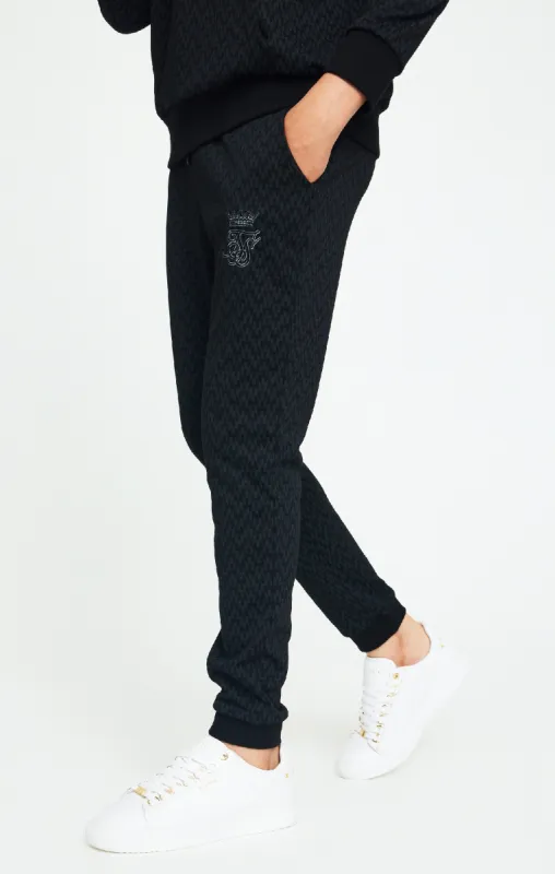 Boys Messi x SikSilk Black Print Cuffed Pant sold by Siksilk