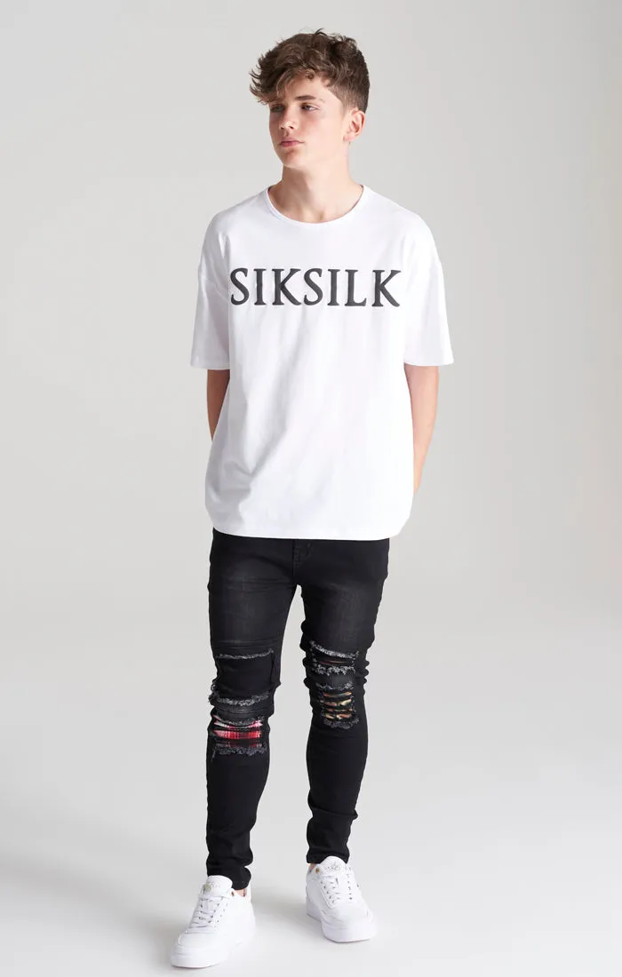 Boys White Oversized T-Shirt sold by Siksilk product image thumbnail 3