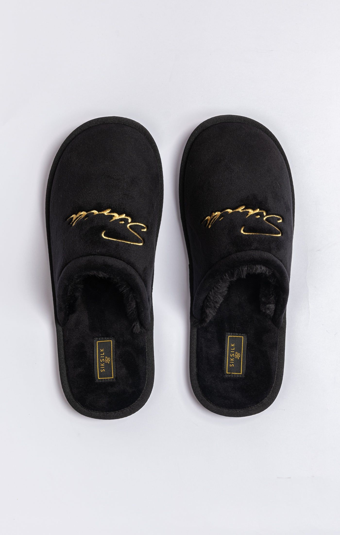 Black Slipper With Embroidered Logo sold by Siksilk product image thumbnail 5
