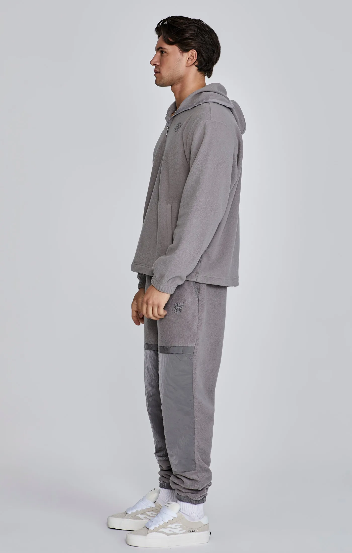 Grey Polar Fleece Hoodie sold by Siksilk product image thumbnail 4