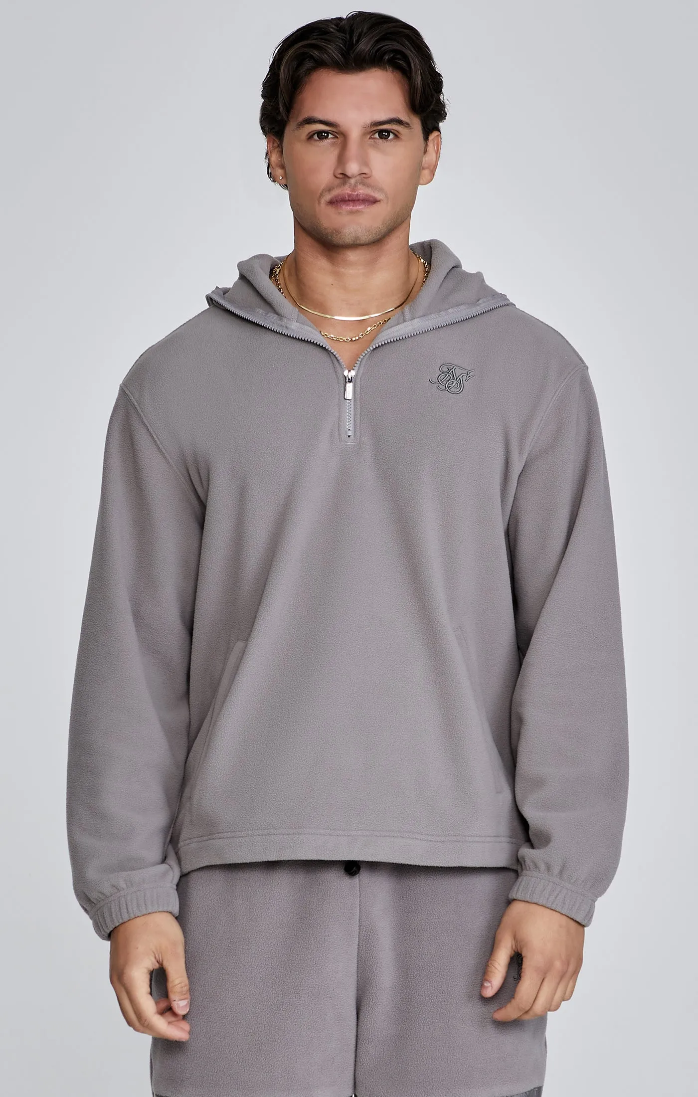 Grey Polar Fleece Hoodie sold by Siksilk