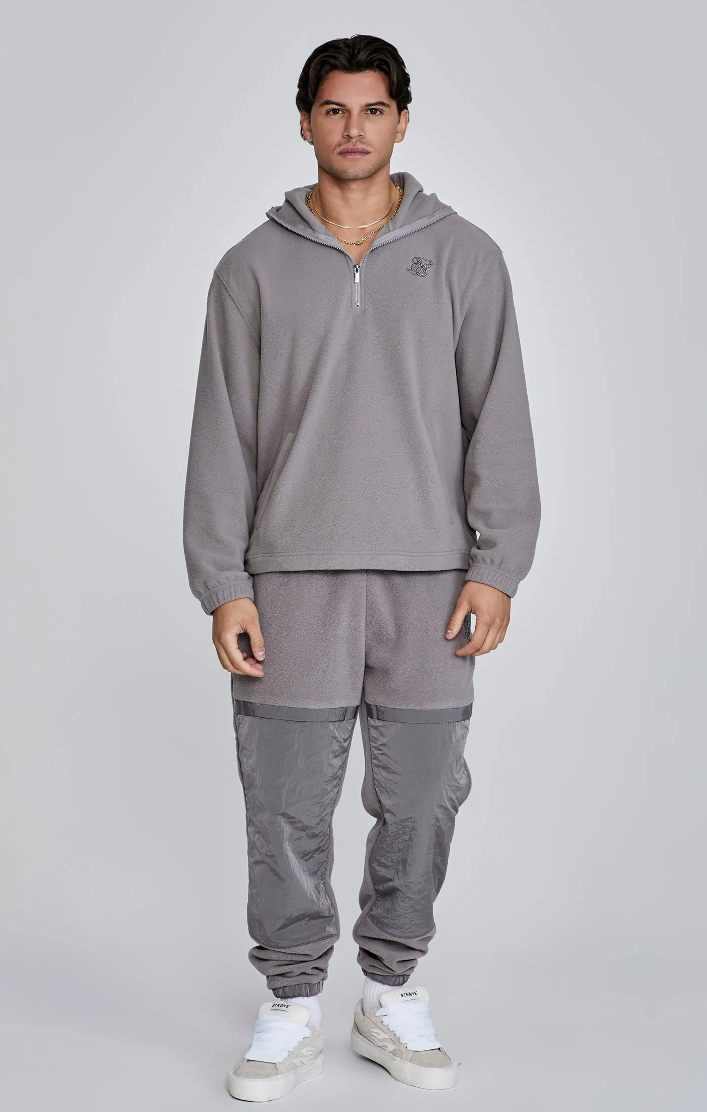 Grey Polar Fleece Hoodie sold by Siksilk product image thumbnail 2