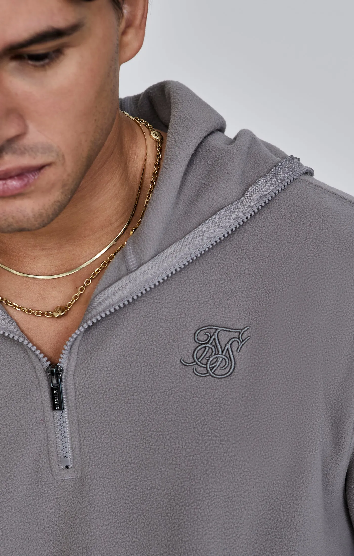 Grey Polar Fleece Hoodie sold by Siksilk product image thumbnail 3