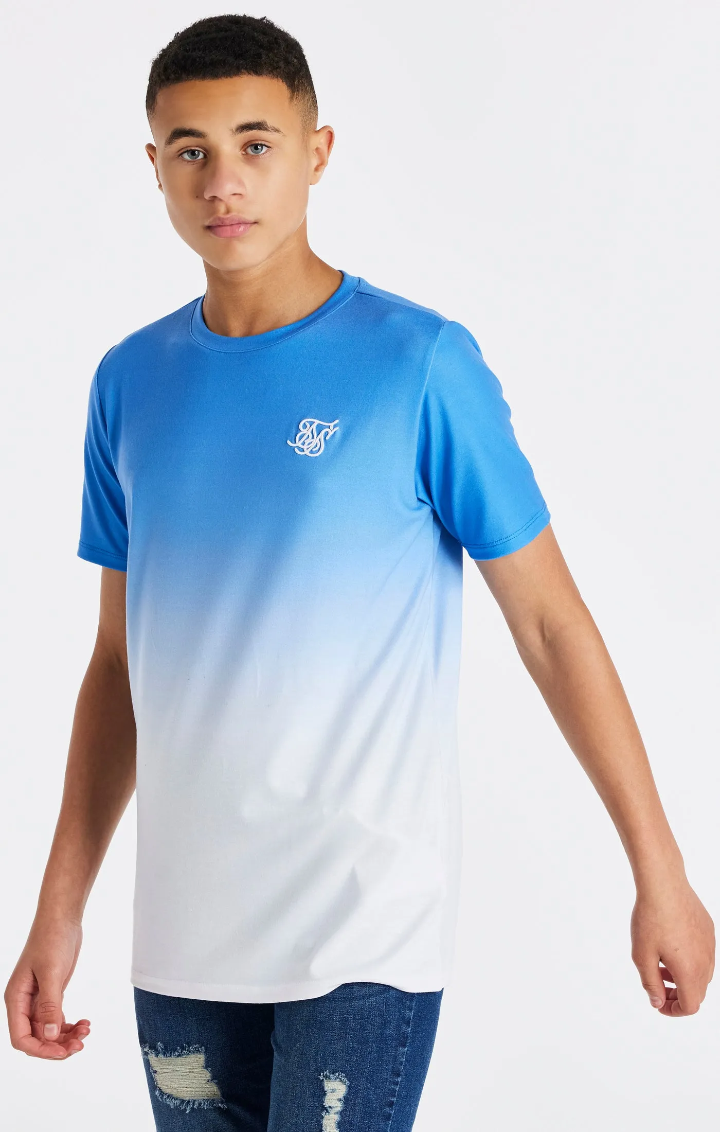 Boys Blue Fade T-Shirt sold by Siksilk
