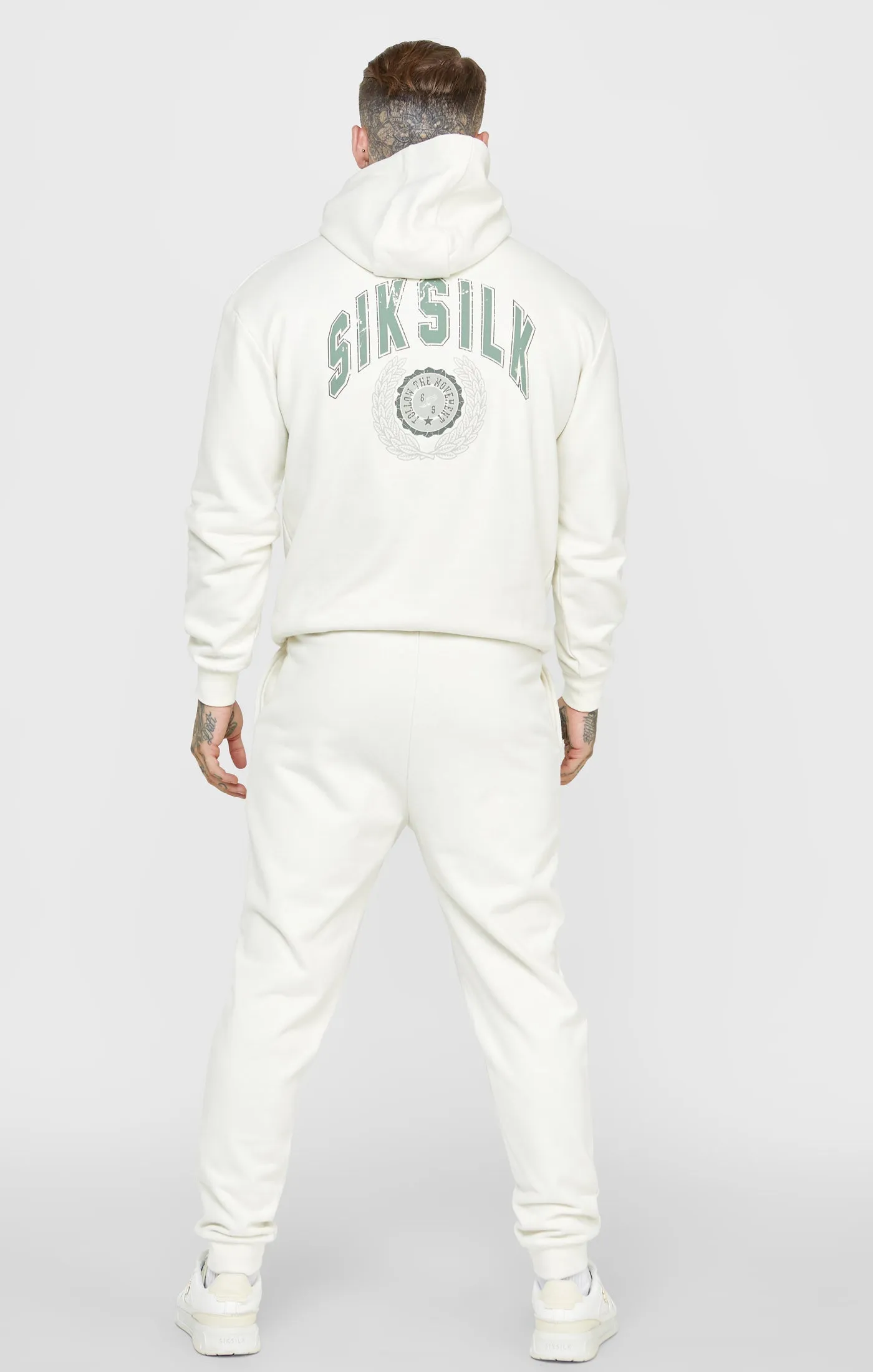 Ecru Varsity Hoodie sold by Siksilk product image thumbnail 5