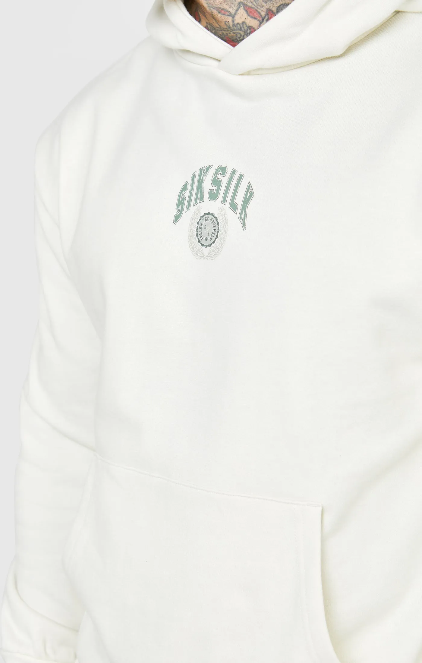 Ecru Varsity Hoodie sold by Siksilk product image thumbnail 2