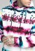SikSilk Tie Dye Rhinestone Hoodie - White Blue Purple Yellow & Orange sold by Siksilk